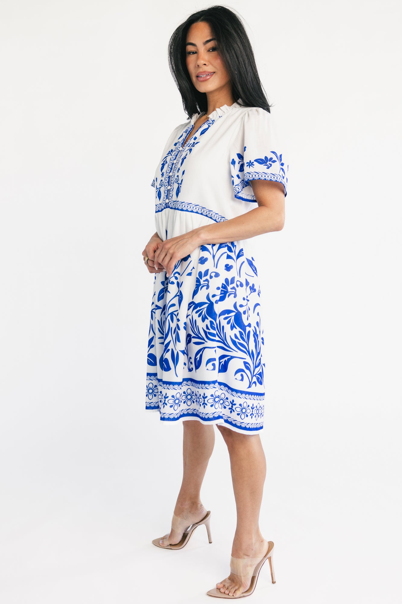 Palomina Short Dress | Cobalt Print - Image 7
