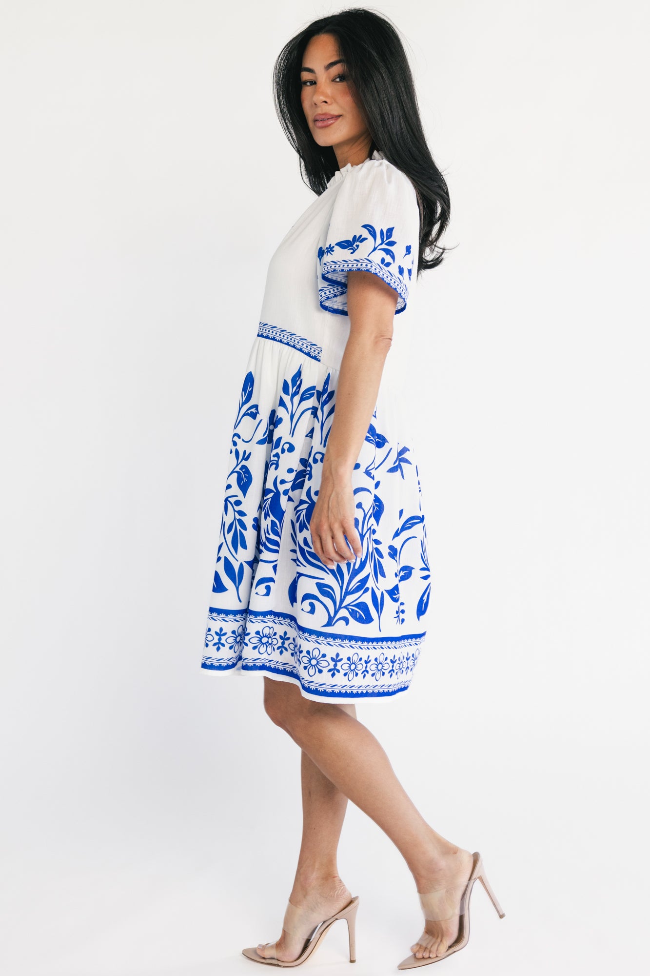 Palomina Short Dress | Cobalt Print - Image 4