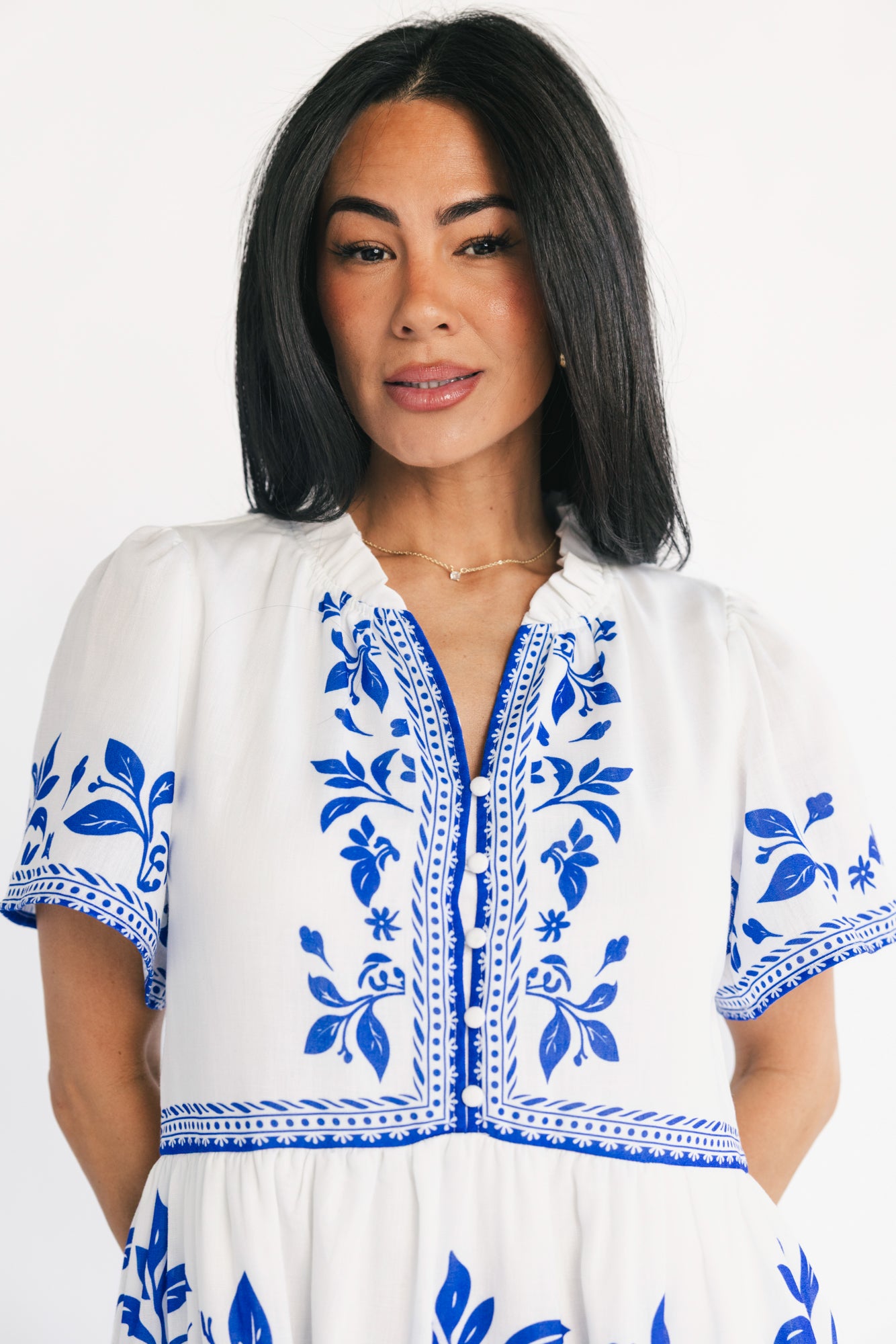 Palomina Short Dress | Cobalt Print - Image 2