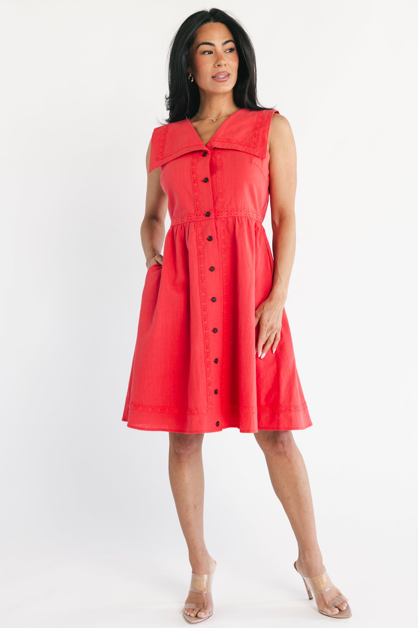 Drew Short Dress | Red - Image 5