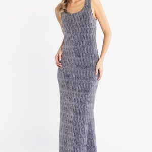 Desi Shimmer Gown | Black + Silver