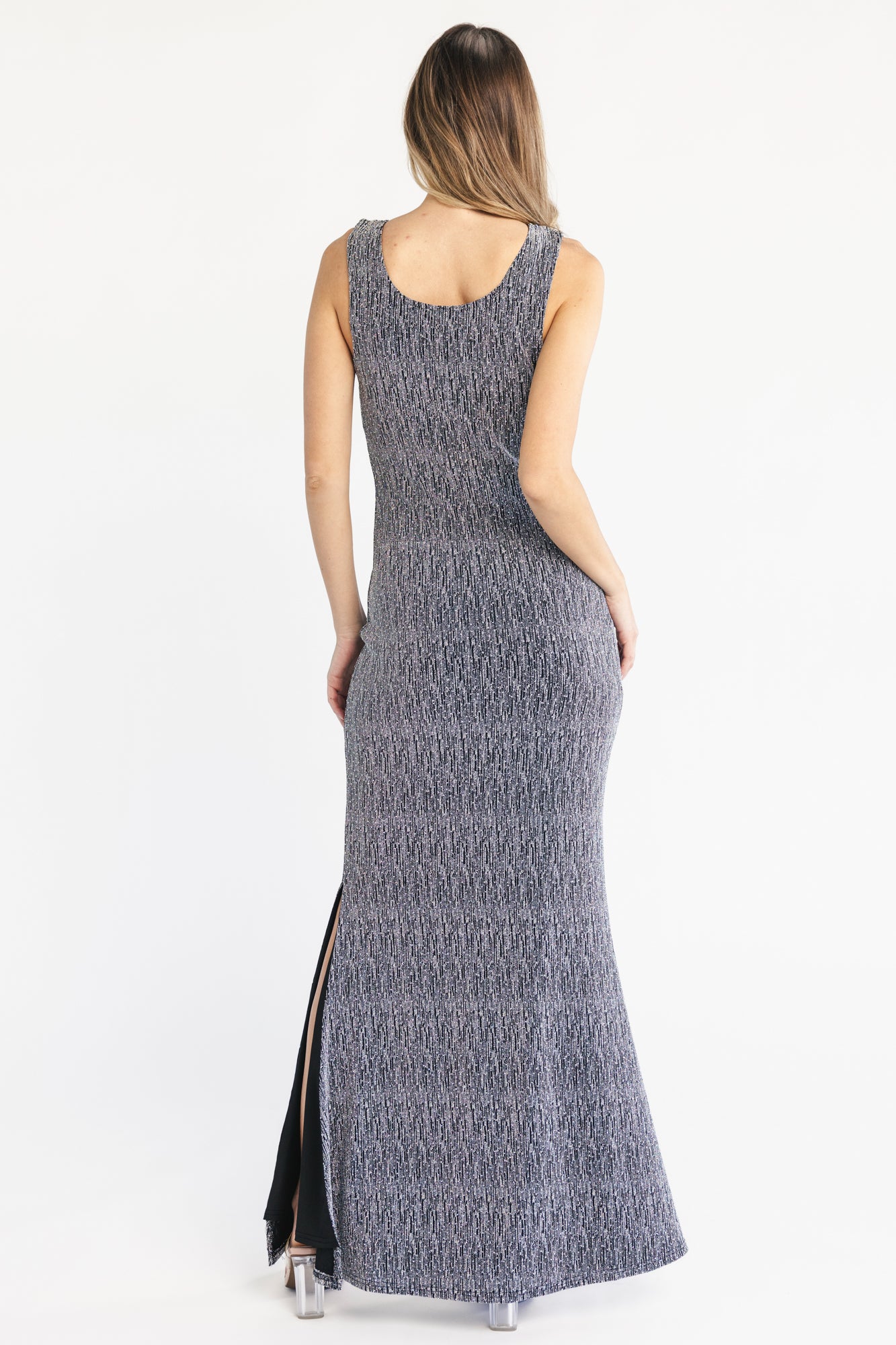 Desi Shimmer Gown | Black + Silver - Image 4