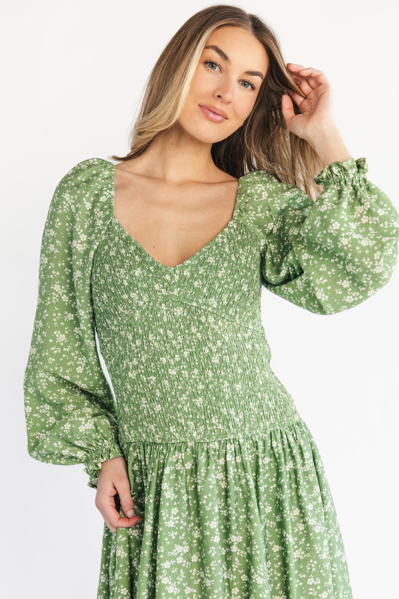 Bunny Maxi Dress | Green Floral - Image 2