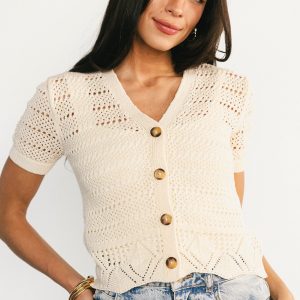 Candela Crochet Cardigan | Ecru