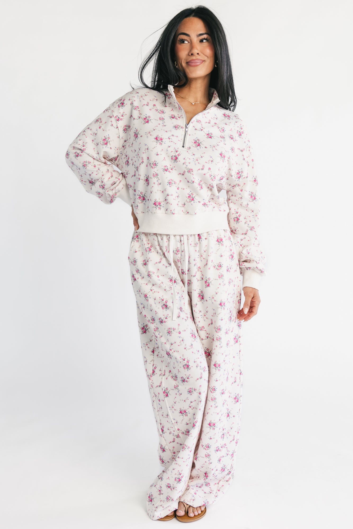 Allison Lounge Set | Ivory + Pink Floral - Image 5