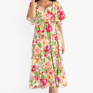 Paislee Midi Dress | Multi Floral