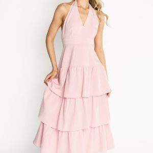 Savannah Tiered Maxi Dress | Light Pink
