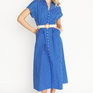 Pyper Midi Dress | Blue Stripe