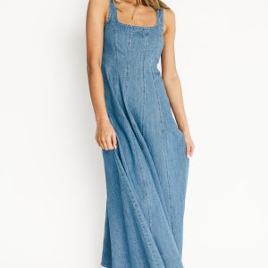 Annie Denim Maxi Dress | Blue