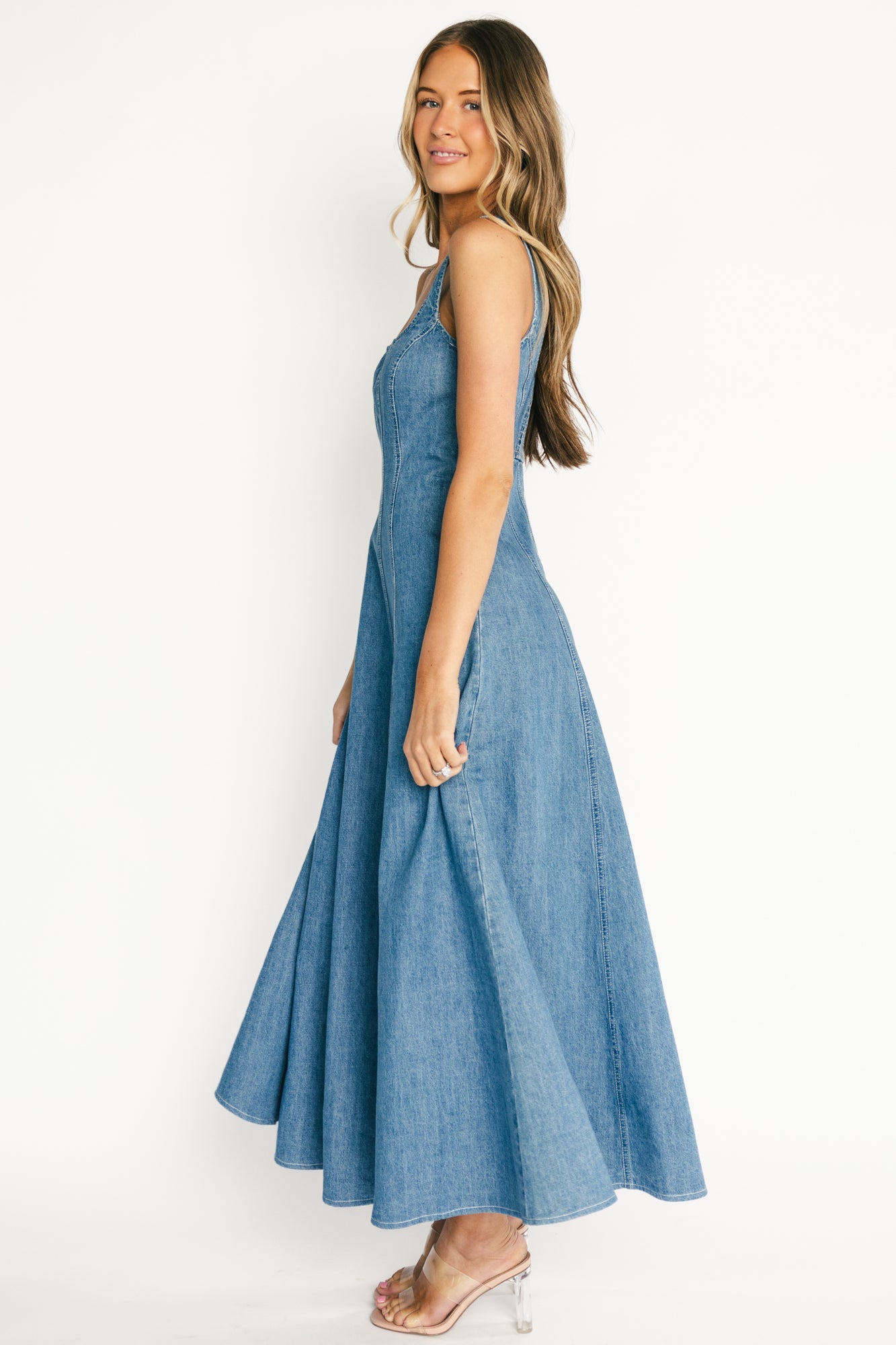 Annie Denim Maxi Dress | Blue - Image 3