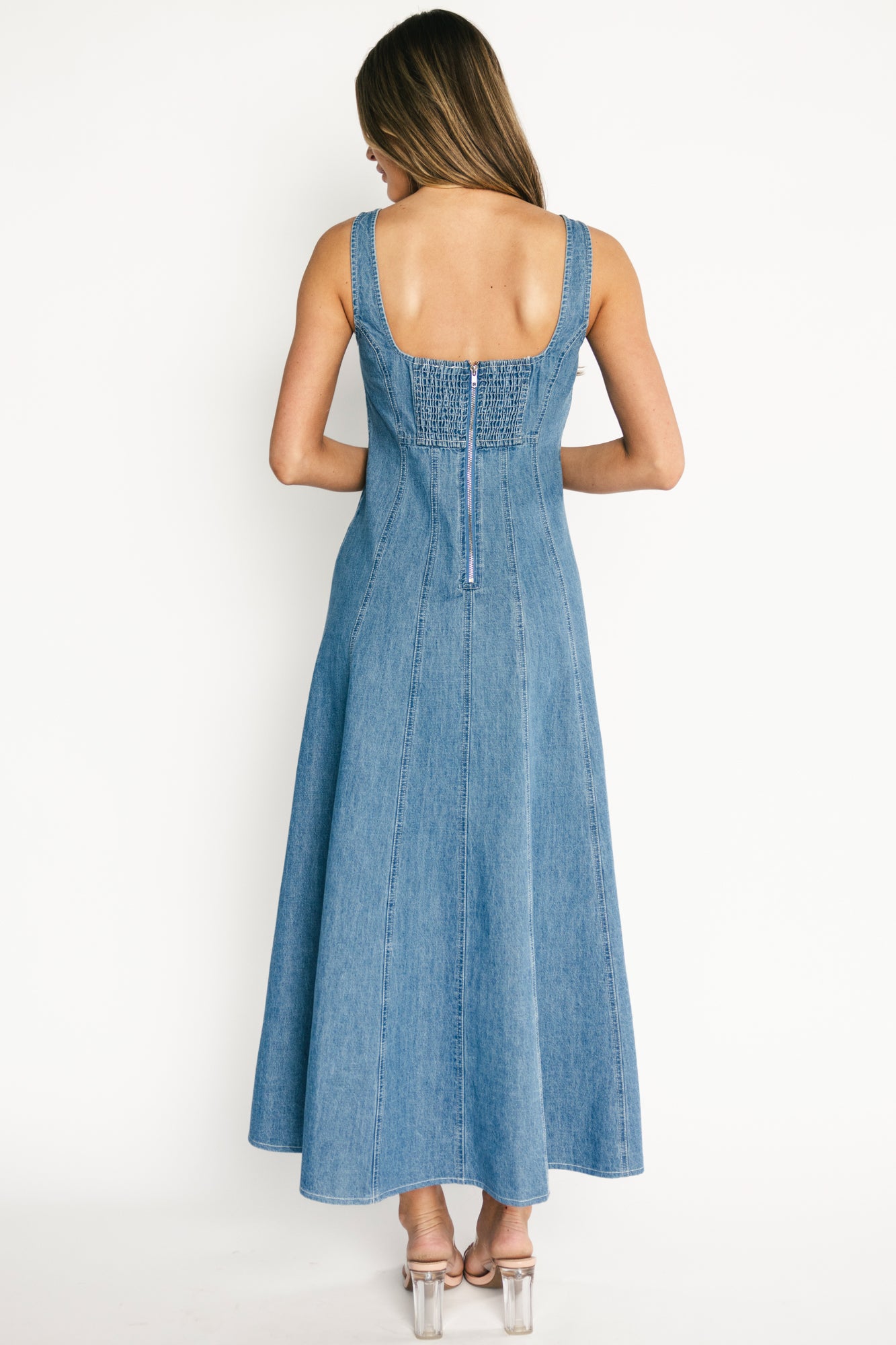 Annie Denim Maxi Dress | Blue - Image 4