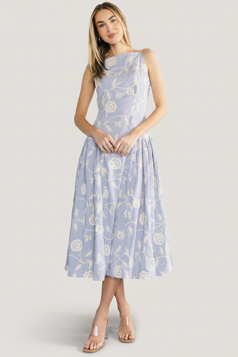 Shea Embroidered Dress | Blue