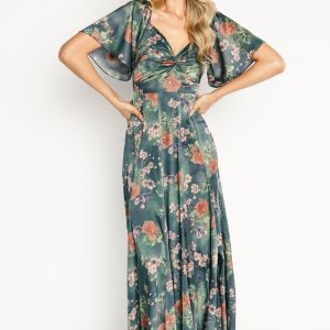 Caterina Maxi Dress | Dark Green Floral