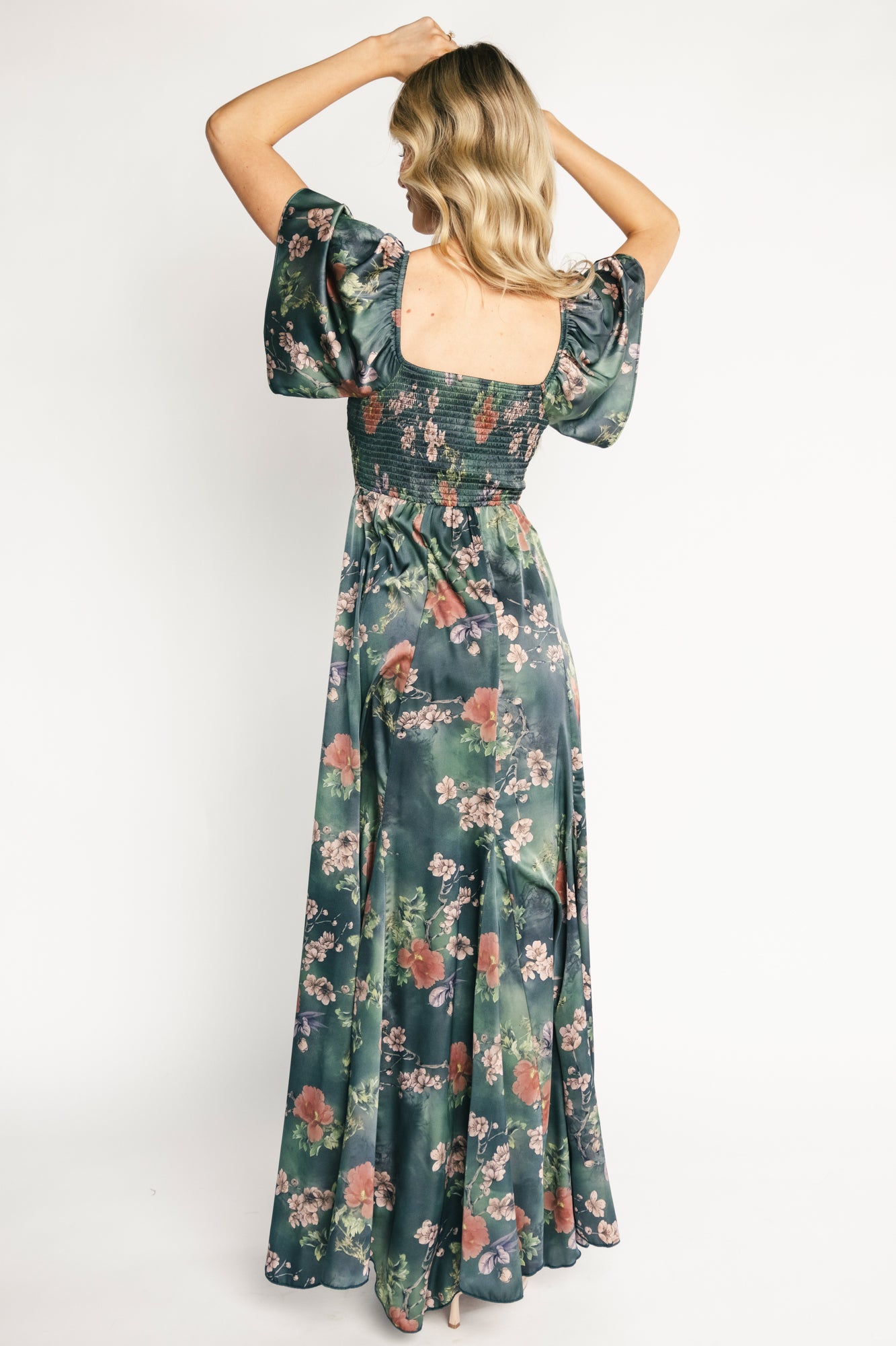 Caterina Maxi Dress | Dark Green Floral - Image 4