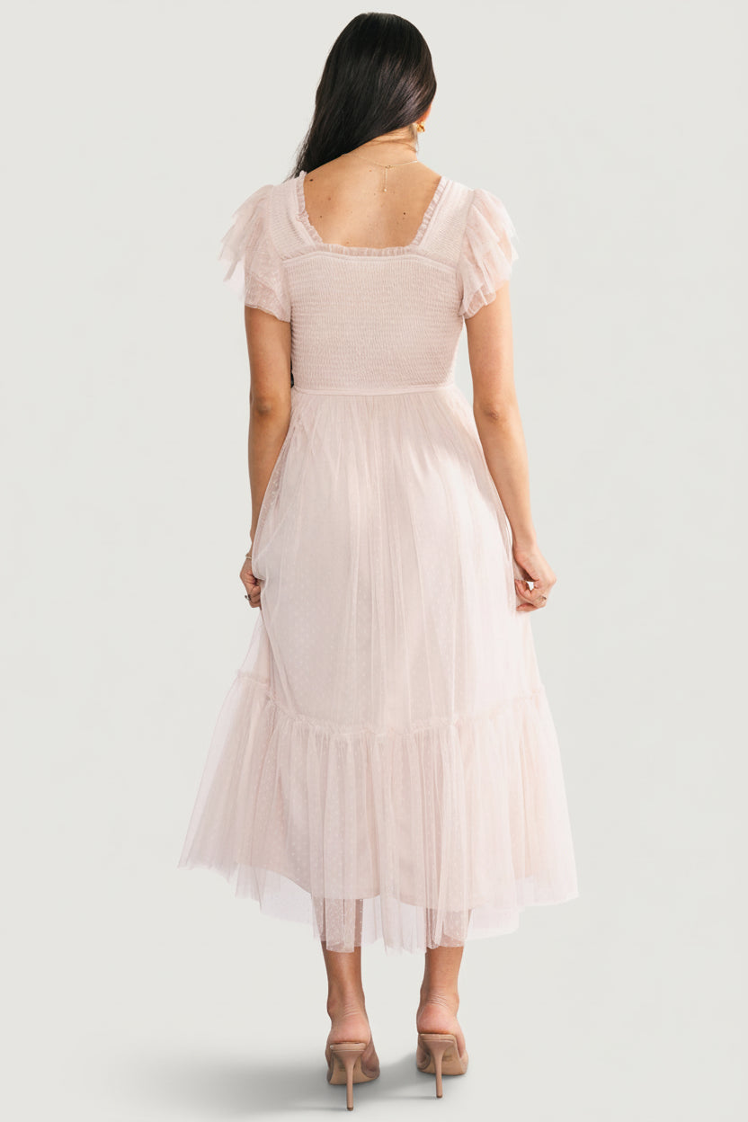 Elowyn Lace Top Midi Dress | Natural - Image 4