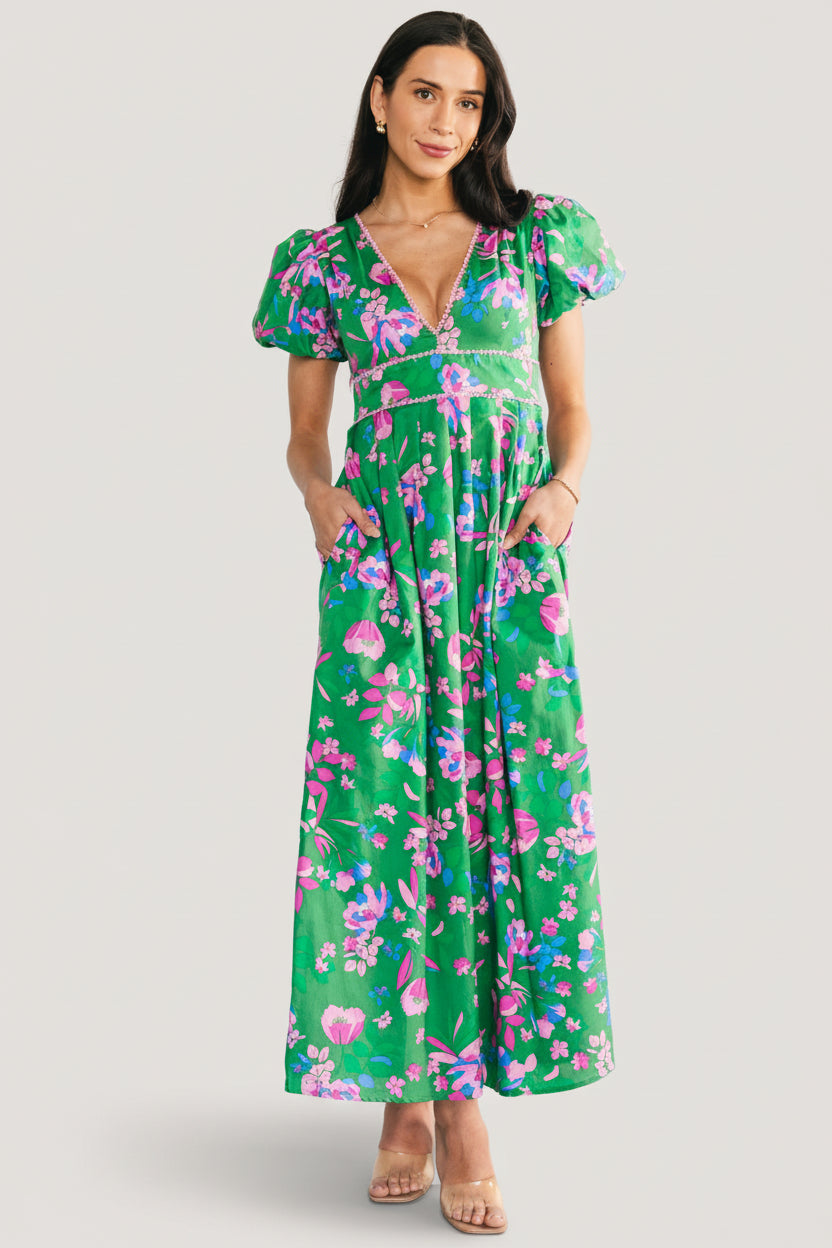 Anya Maxi Dress | Green Multi Print