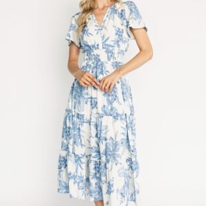 Holland Dress | Off White + Blue