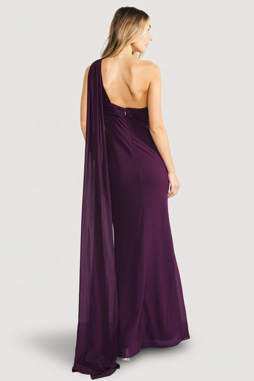 Julianne One Shoulder Maxi Dress | Dark Plum - Image 5