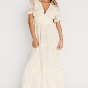 Rosalia Lace Maxi Dress | Vintage Cream