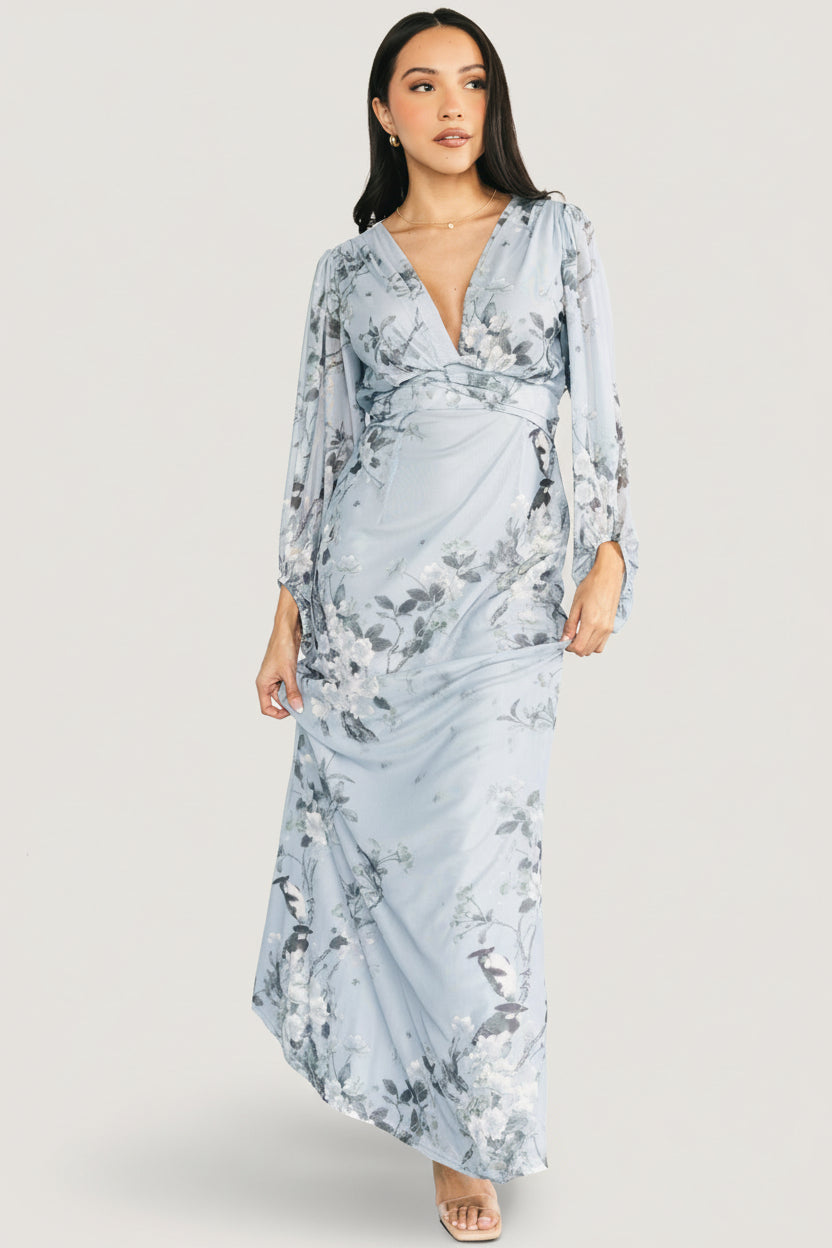 Beckham Maxi Dress | Light Blue Floral
