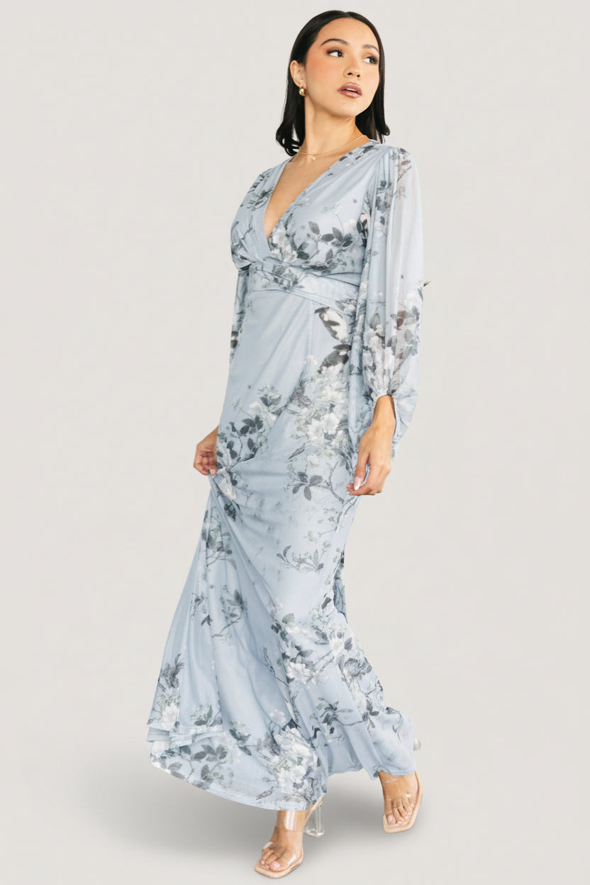 Beckham Maxi Dress | Light Blue Floral - Image 4