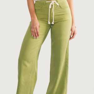 Mabel Mid Rise Soft Denim Pants | Green