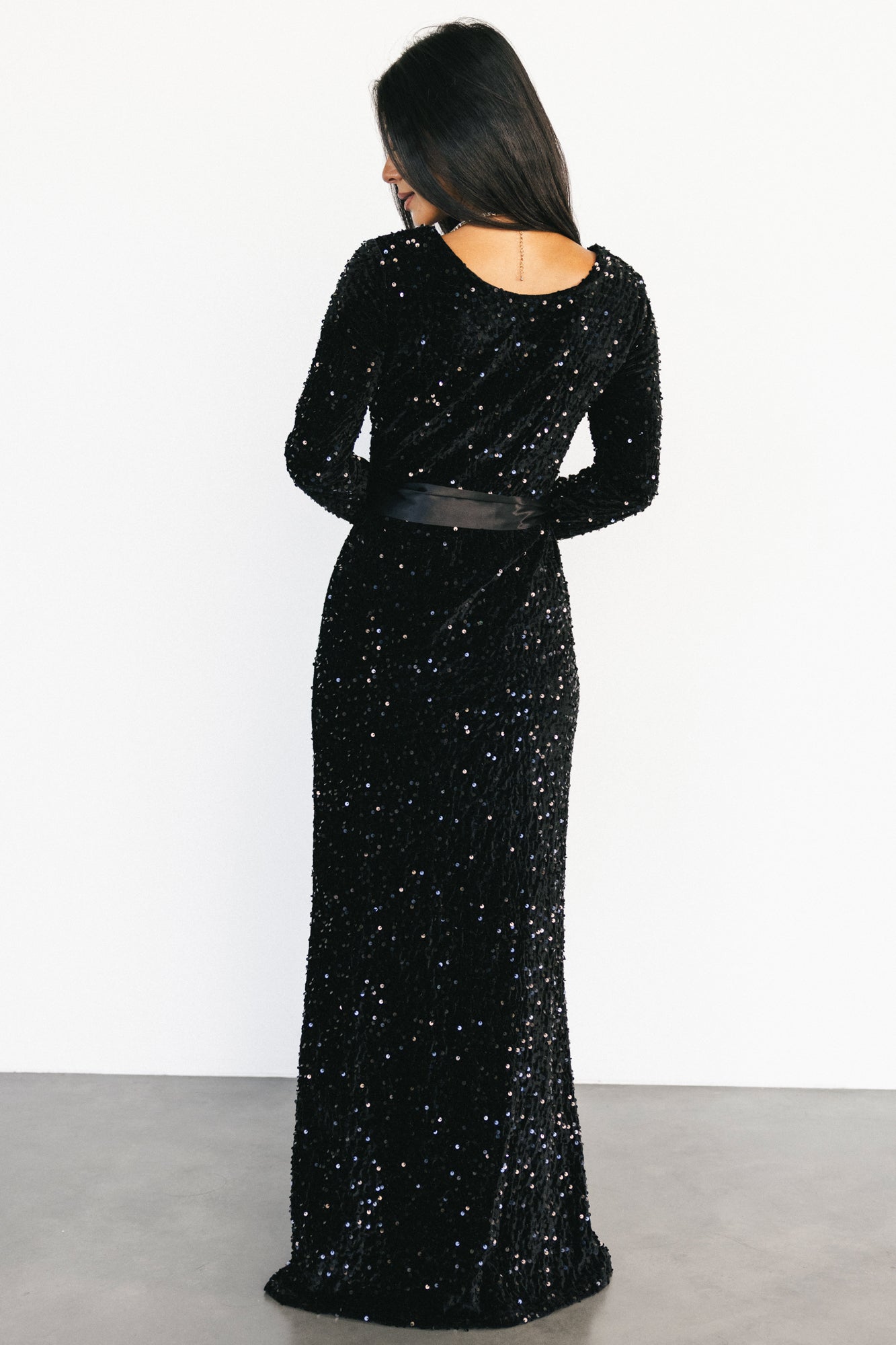 Julia Sequin Maxi Dress | Black - Image 4