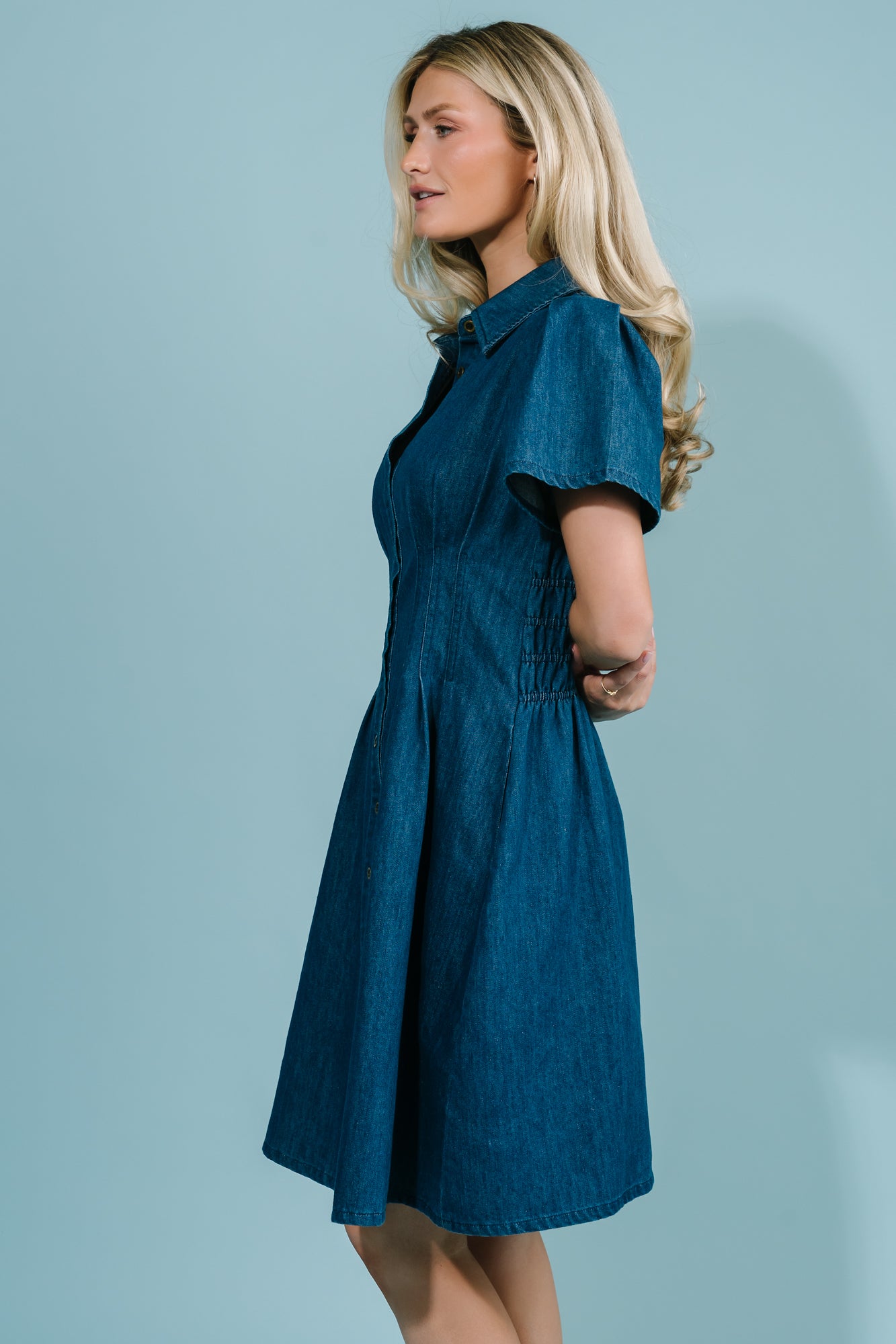 Coco Denim Short Dress | Dark Wash - Image 5