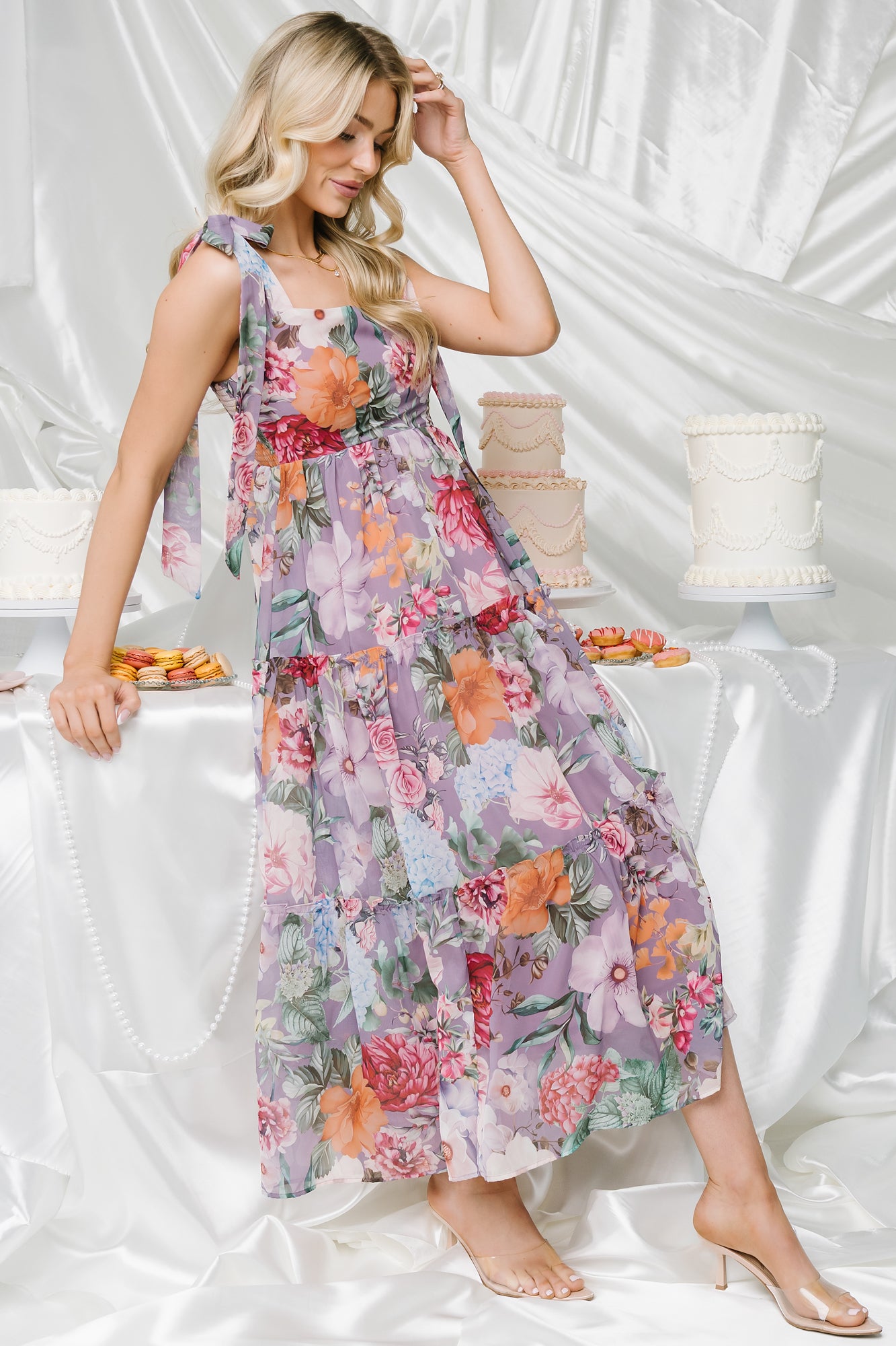 Anita Maxi Dress | Lavender Multi Print - Image 5