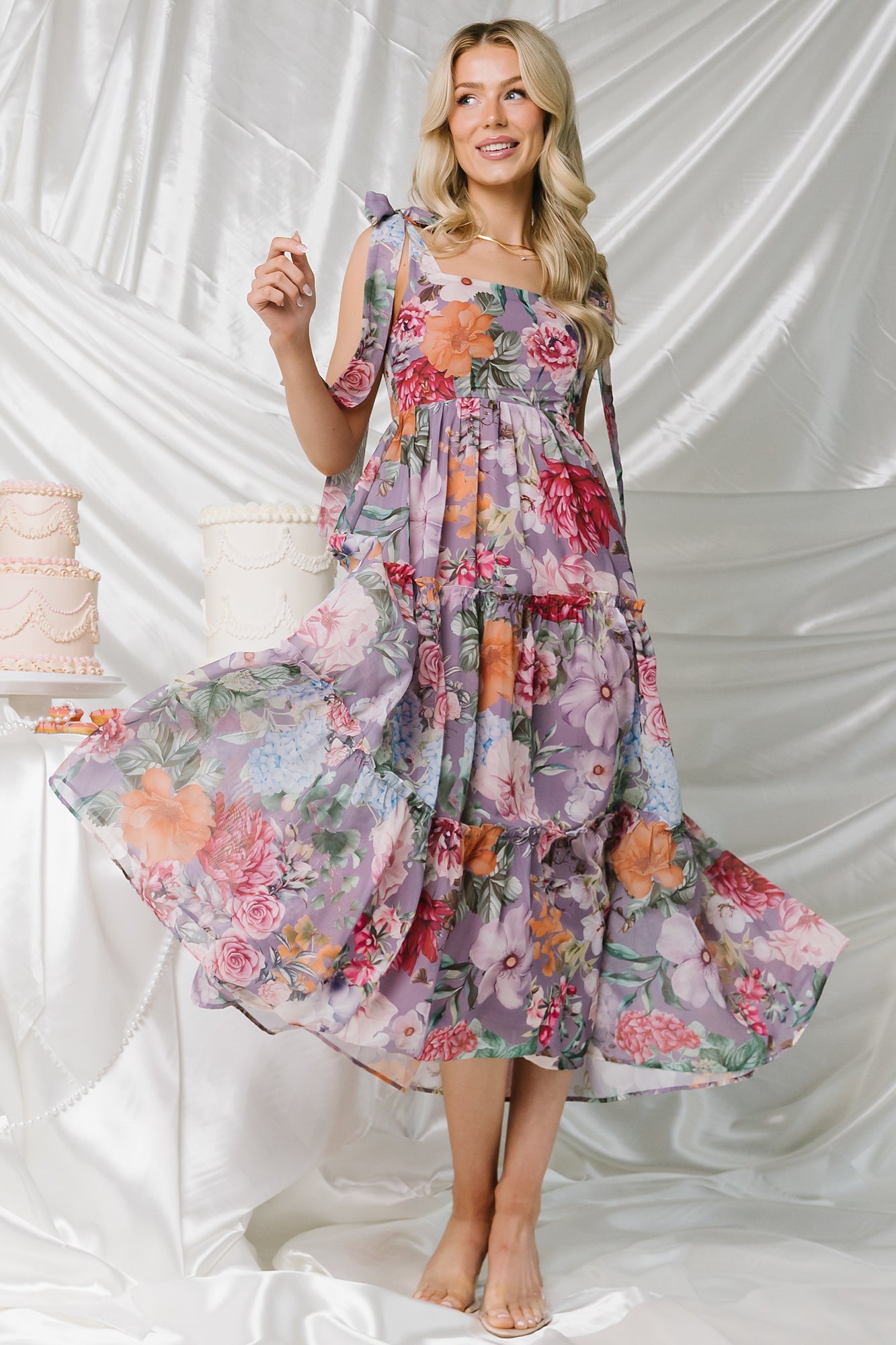 Anita Maxi Dress | Lavender Multi Print - Image 2