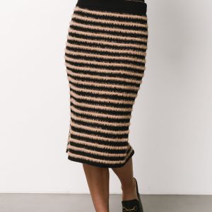 Mitzi Knit Midi Skirt | Black + Camel