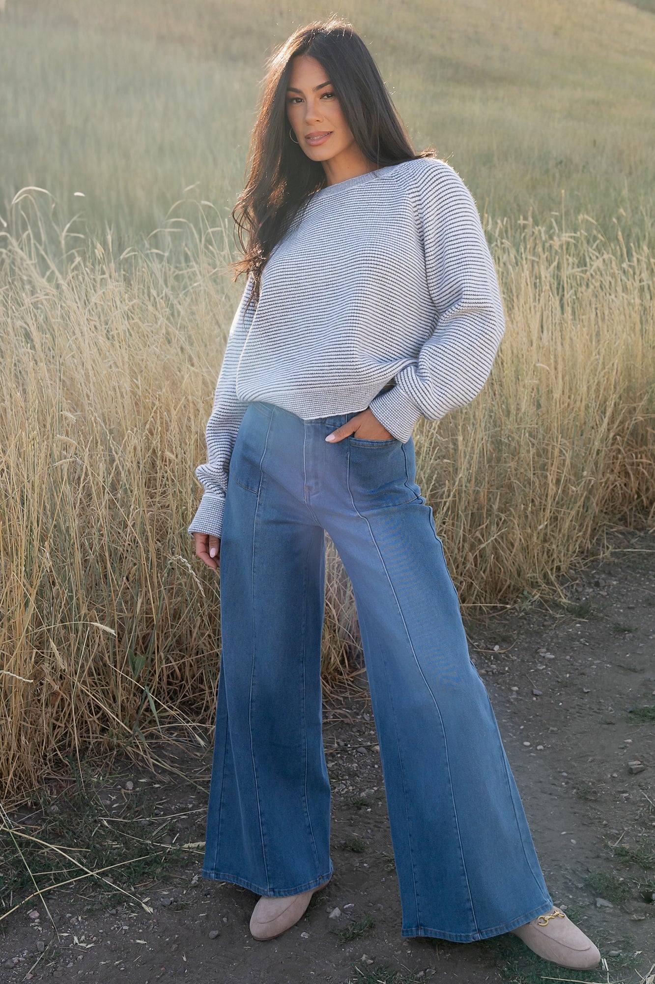 Zadie Striped Sweater | Ivory + Olive - Image 4