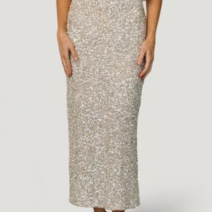 Charmed Sequin Midi Skirt | Champagne