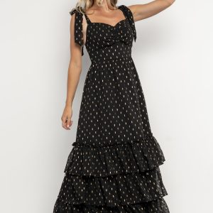 Kassia Maxi Dress | Black + Gold