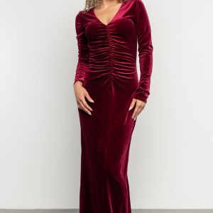 Kourtney Velvet Maxi Dress | Wine