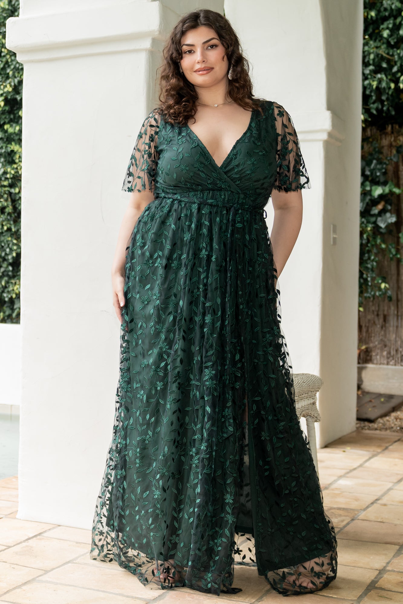 Marseille Embossed Maxi Dress | Green - Image 3