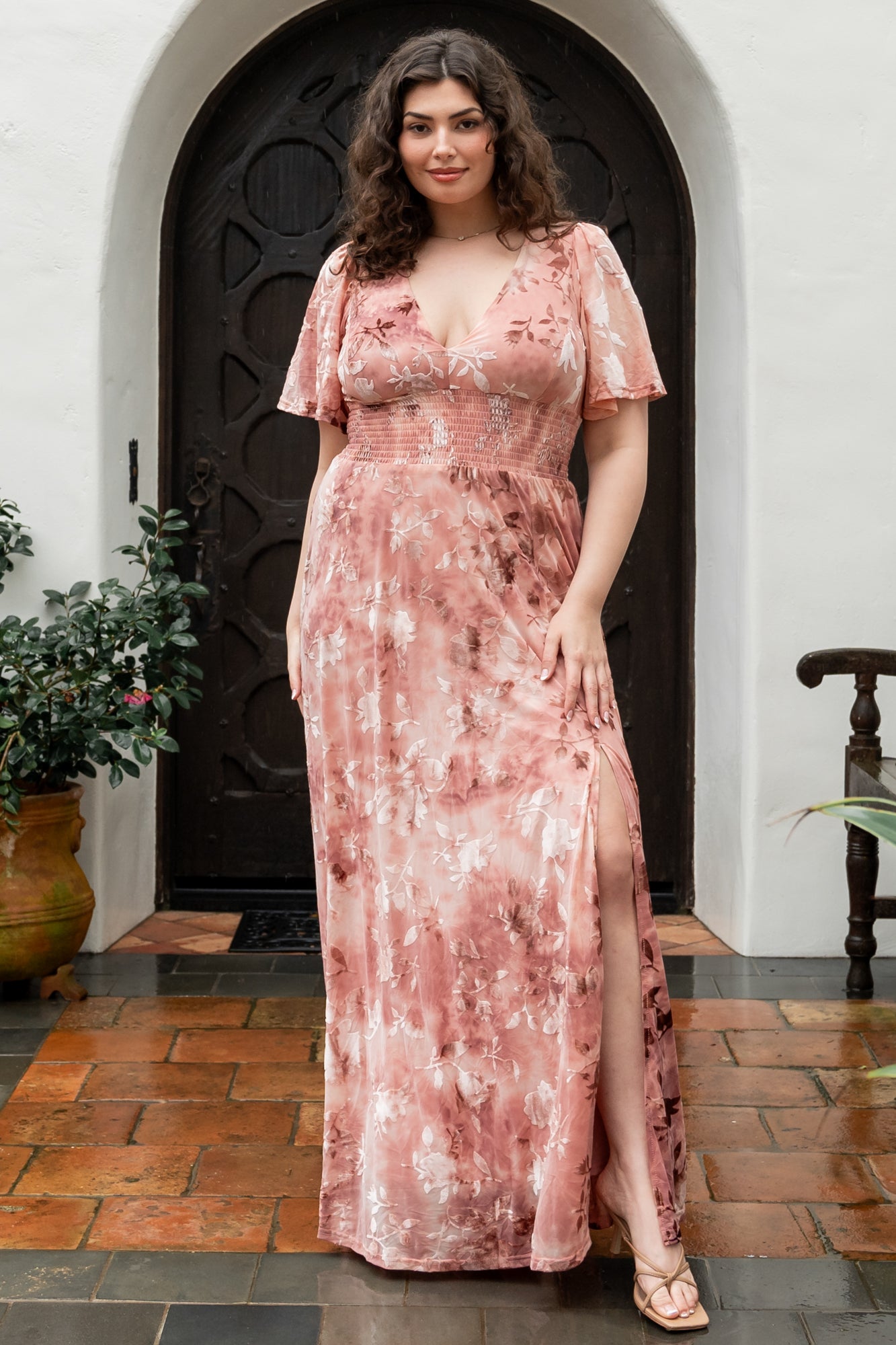 Veronica Velvet Maxi Dress | Blush - Image 5