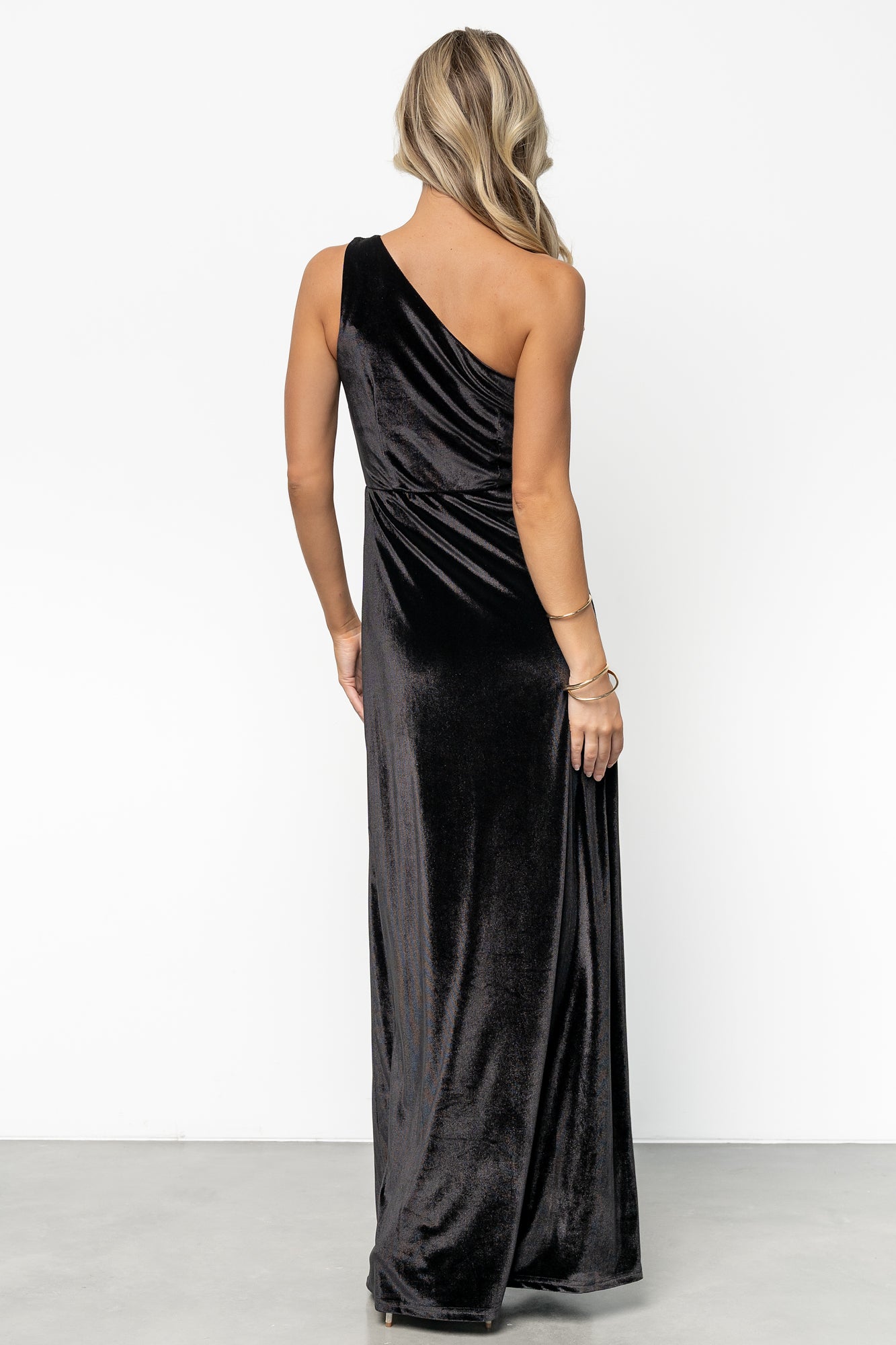 Tatiana Velvet One Shoulder Maxi Dress | Black - Image 4