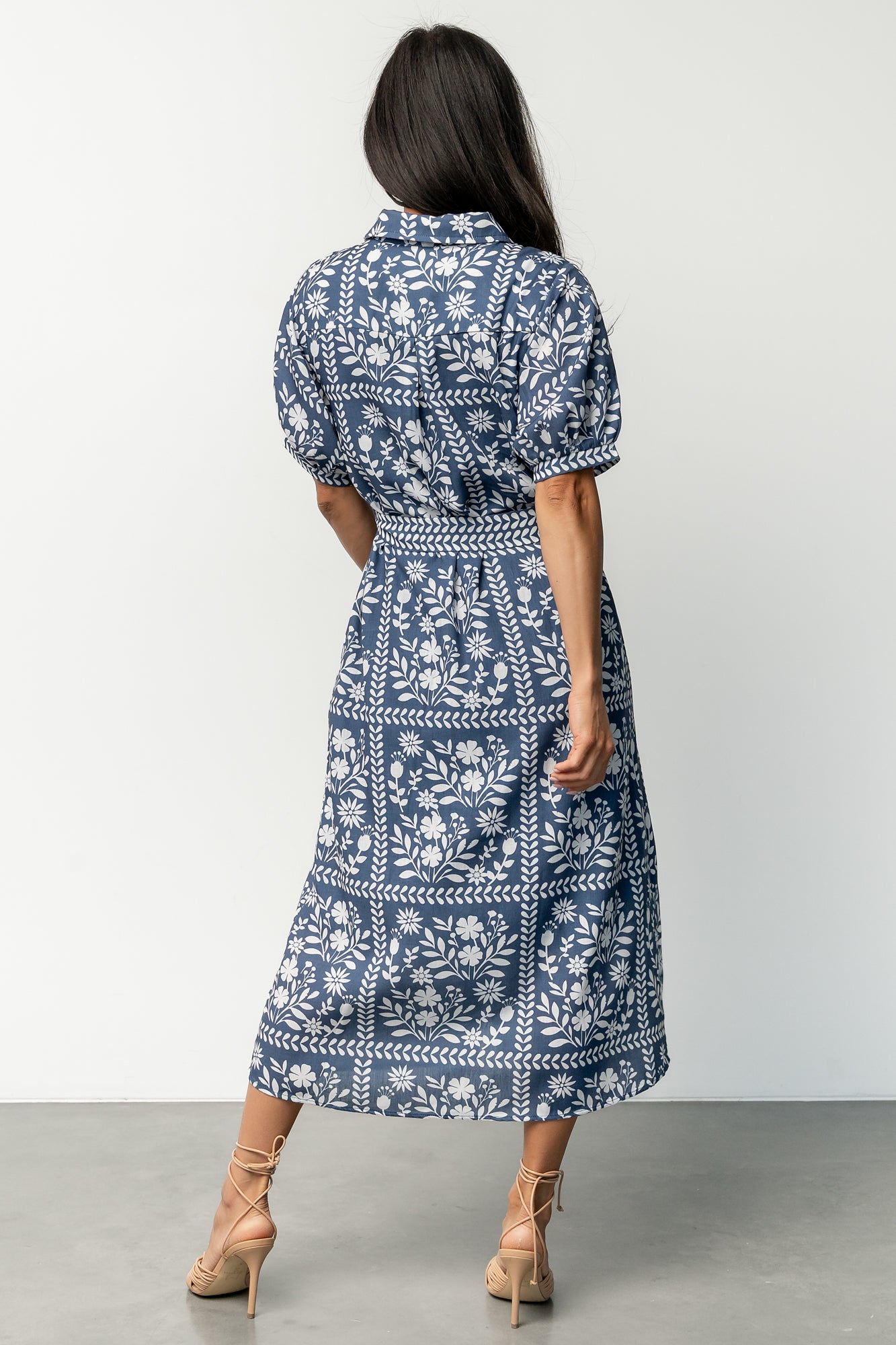 Karla Midi Dress | Deep Slate + White Floral - Image 5