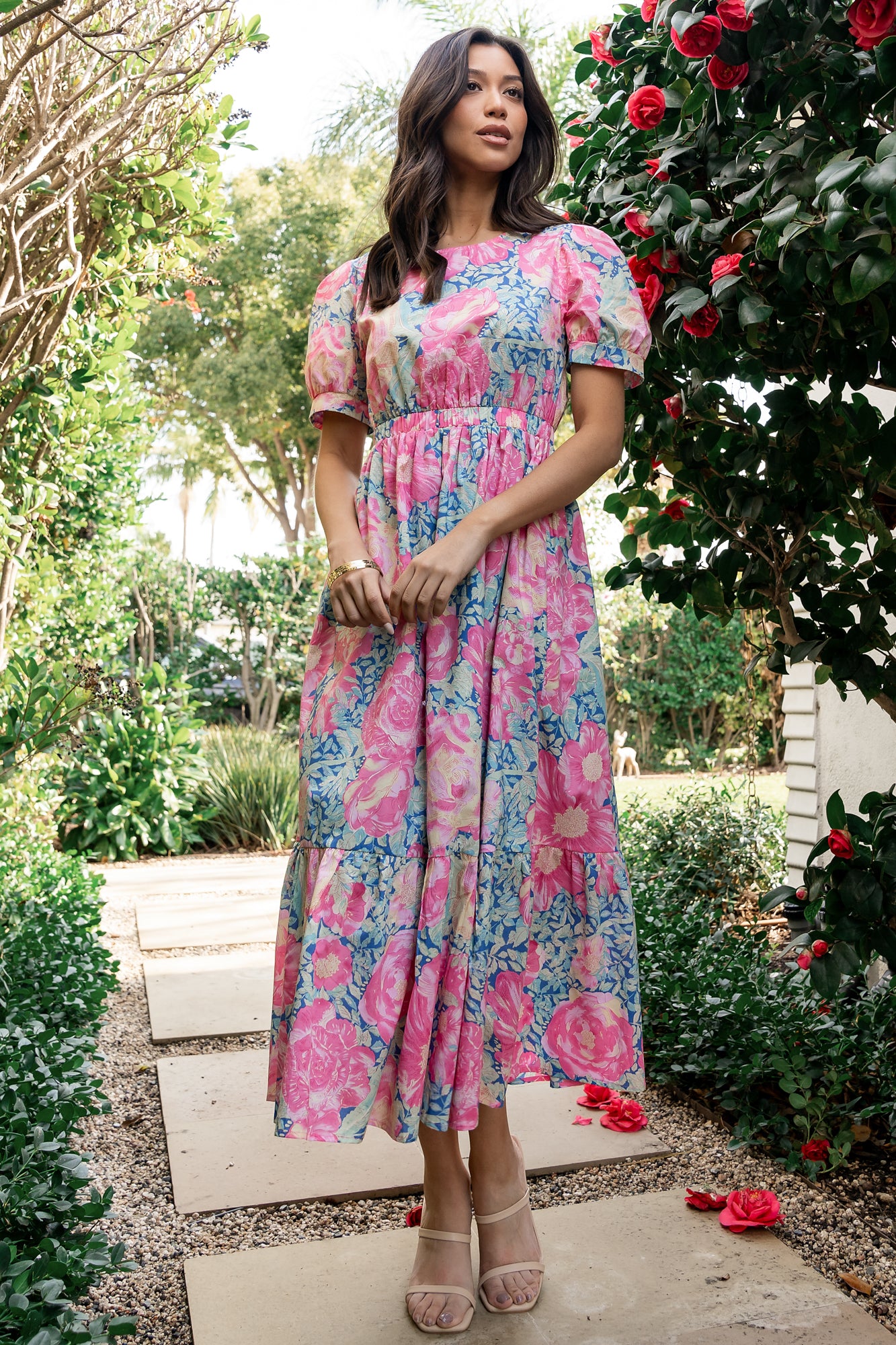 Myers Dress | Blue + Pink Floral - Image 2