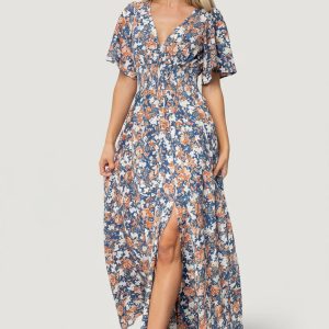 Verona Smocked Maxi Dress | Blue Floral