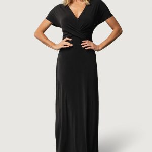 Annaeli Cross Front Maxi Dress | Black