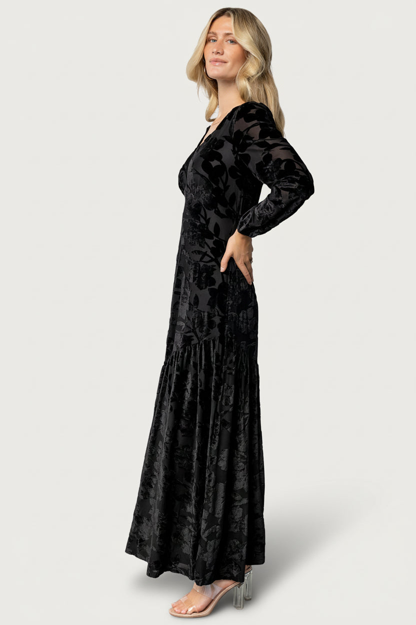 Vienna Velvet Maxi Dress | Black - Image 2