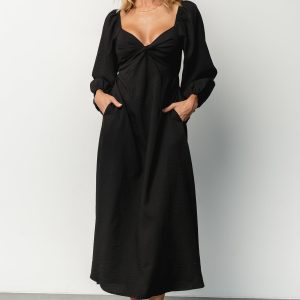 Rosalie Back Tie Dress | Black