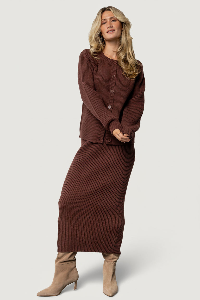 Blair Rib Knit Skirt | Mahogany - Image 2