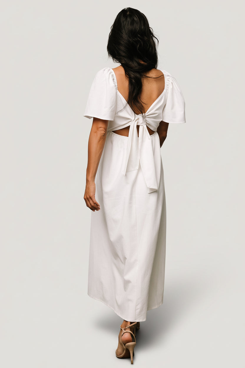 Indie Back Tie Dress | Off White - Image 4
