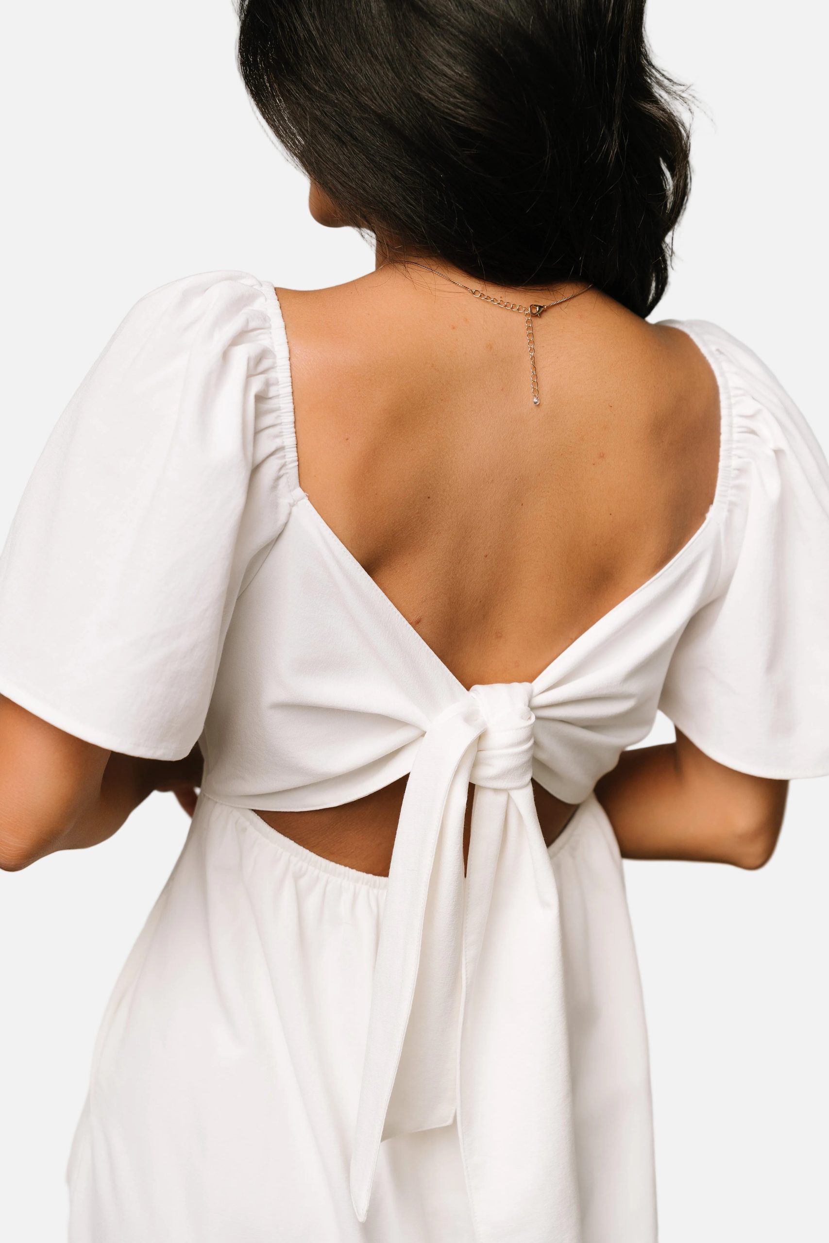 Indie Back Tie Dress | Off White - Image 5