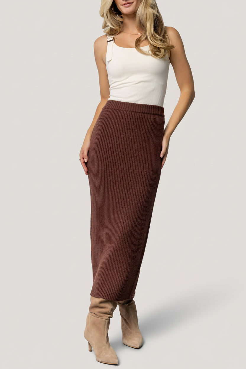 Blair Rib Knit Skirt | Mahogany - Image 4