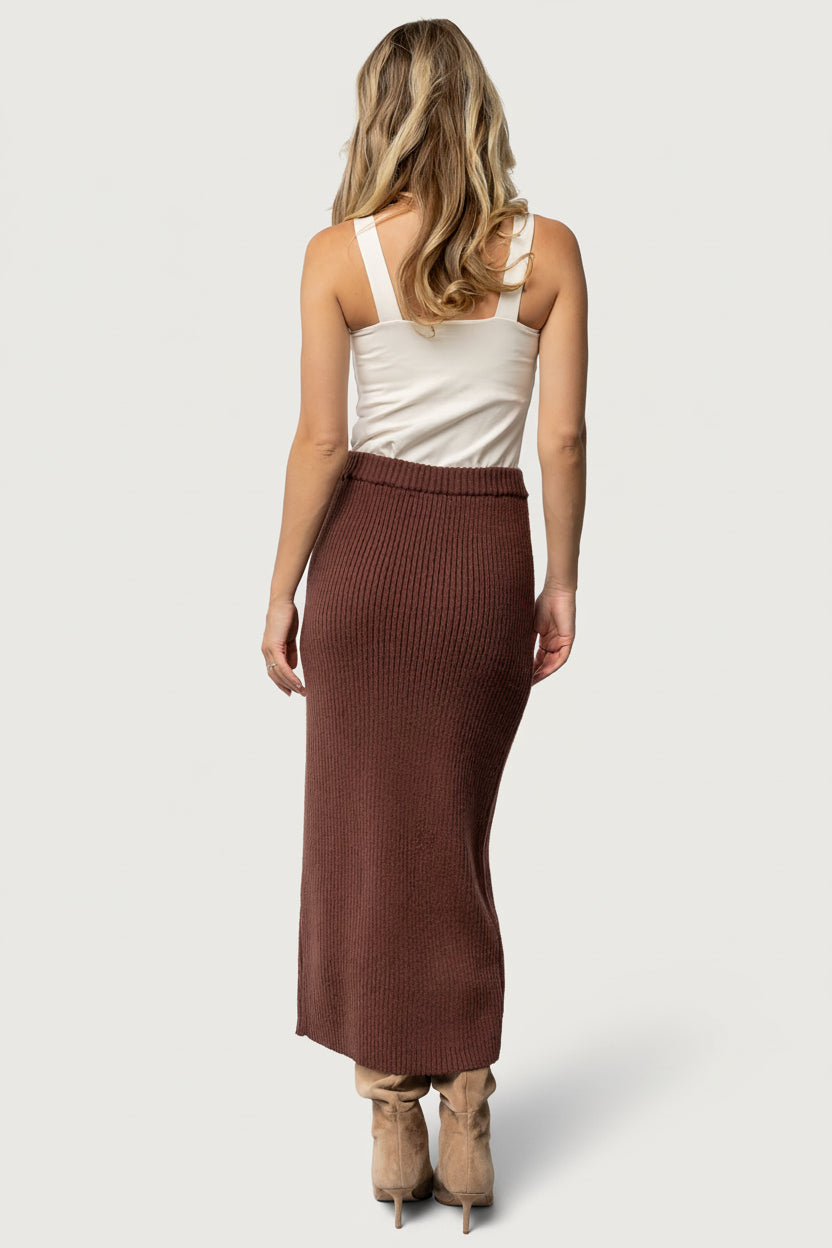 Blair Rib Knit Skirt | Mahogany - Image 3