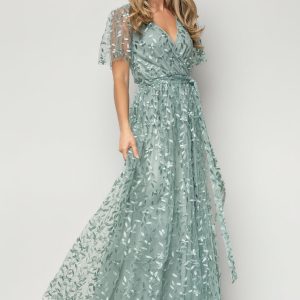Marseille Embossed Maxi Dress | Eucalyptus